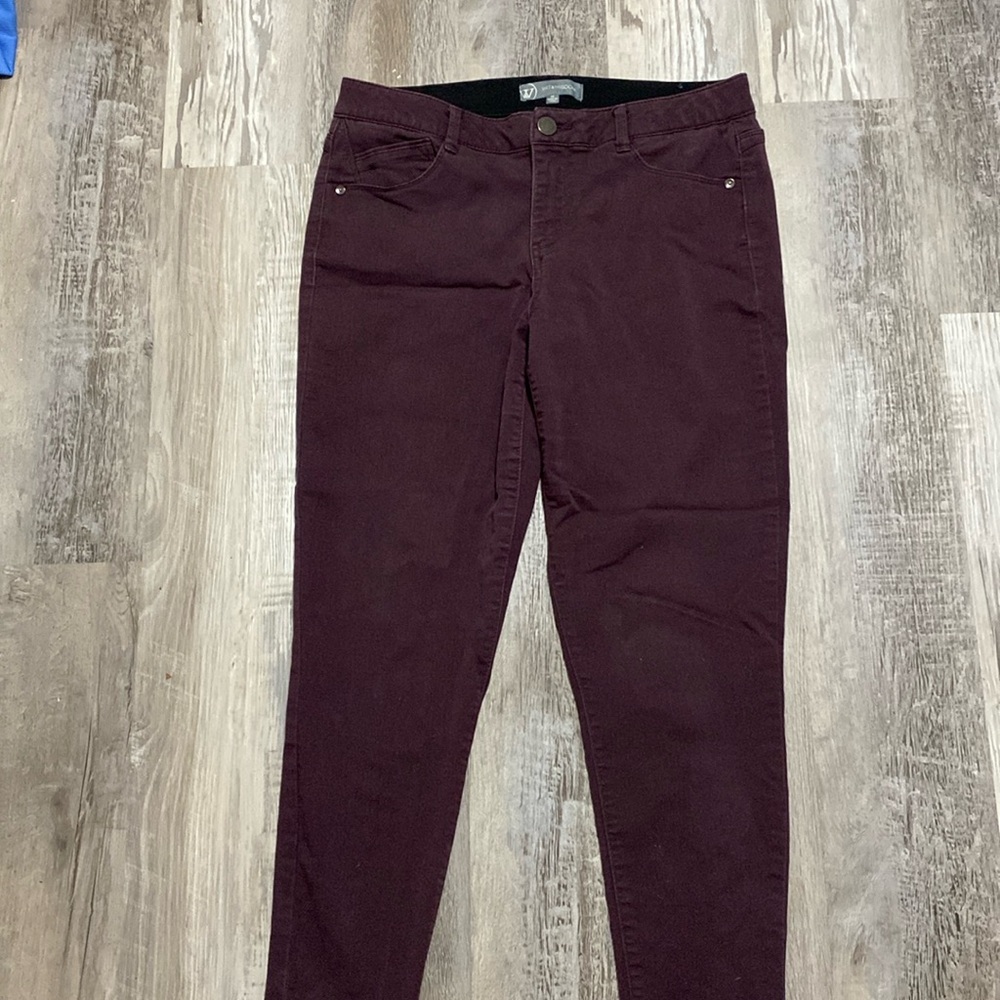 Wit & Wisdom maroon skinny jeans